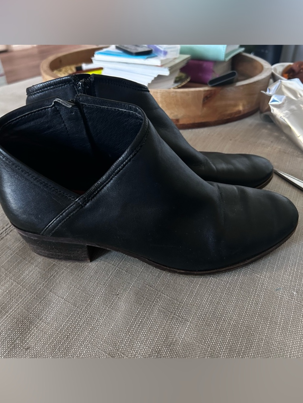 Lucky Brand Classic Black Leather Ankle Boots - Women